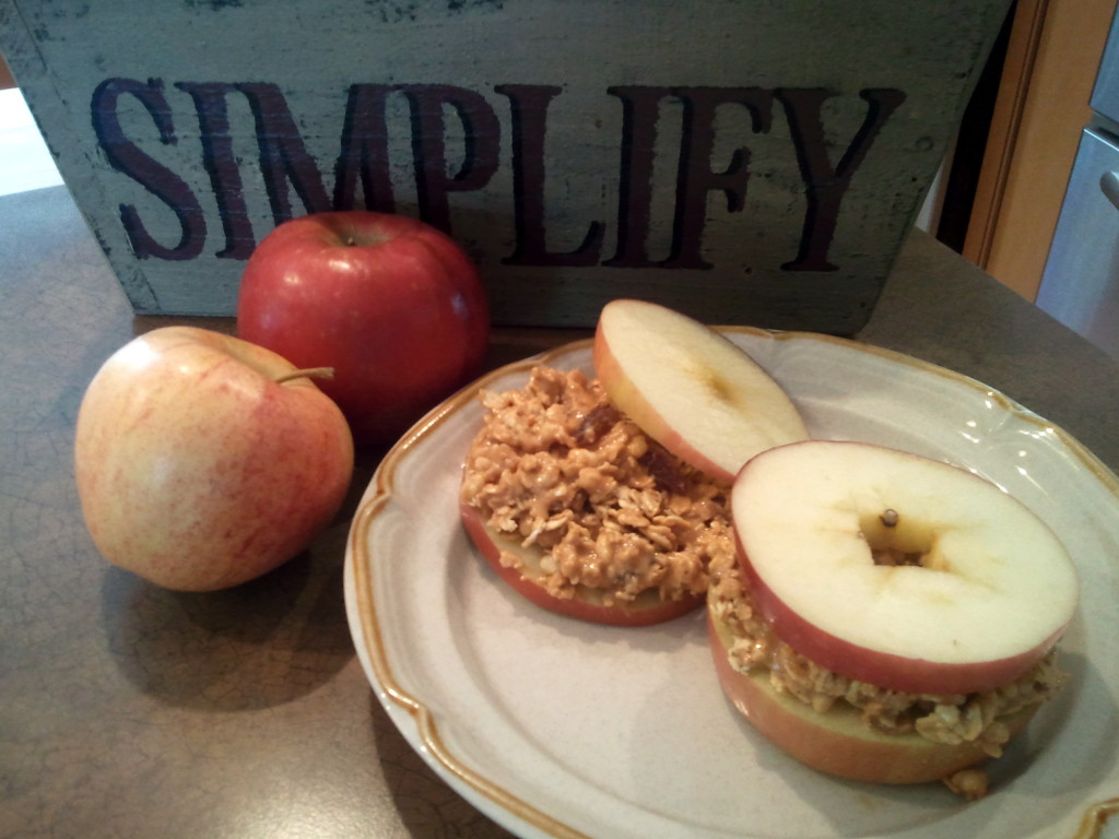 Nutty Granola & Apple Sandwiches