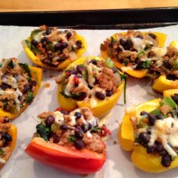 Simple Turkey & Black Bean Stuffed Peppers