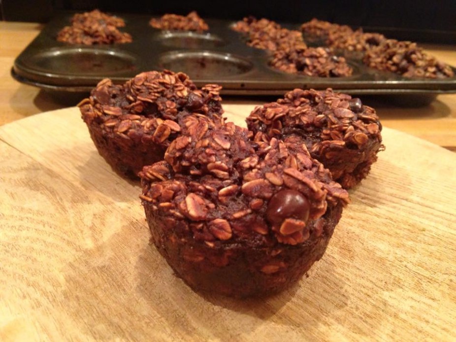 Triple Chocolate Oatmeal Muffins