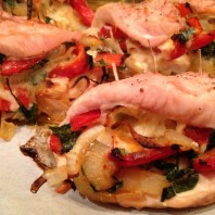 Pepper, Onion & Spinach Stuffed Chicken