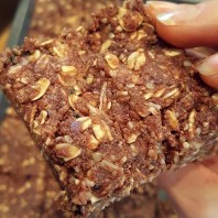 No Bake Peanut Butter & Dark Chocolate Oat Bars