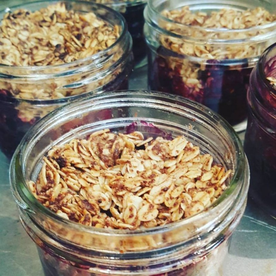 Blueberry Crumble In A Jar
