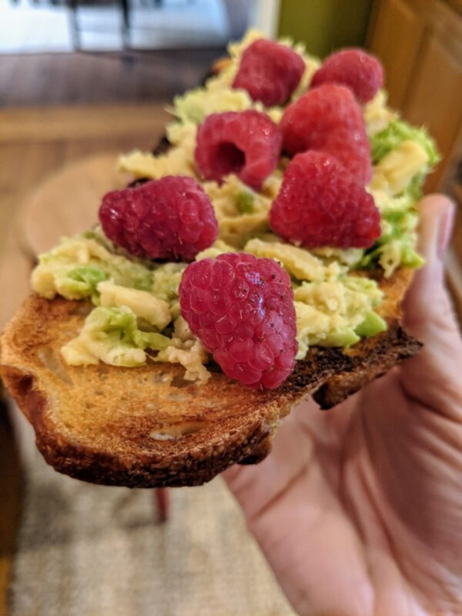 Avocado Toast With Raspberries