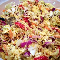 Simple Curried Cashew Cabbage Salad
