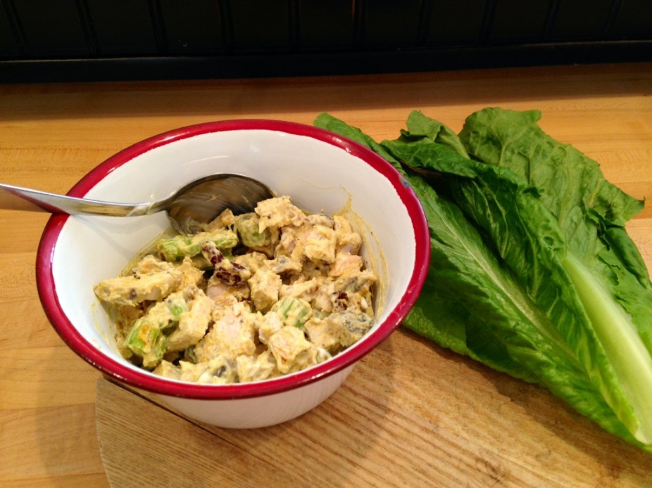 Curried Cranberry & Walnut Chicken Salad (wrap)