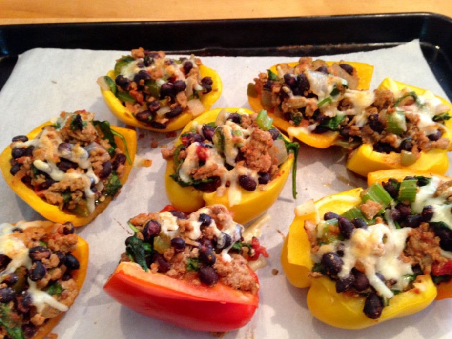 Simple Turkey & Black Bean Stuffed Peppers