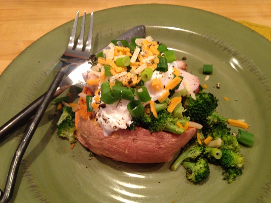 Overstuffed Chicken & Broccoli Sweet Potato