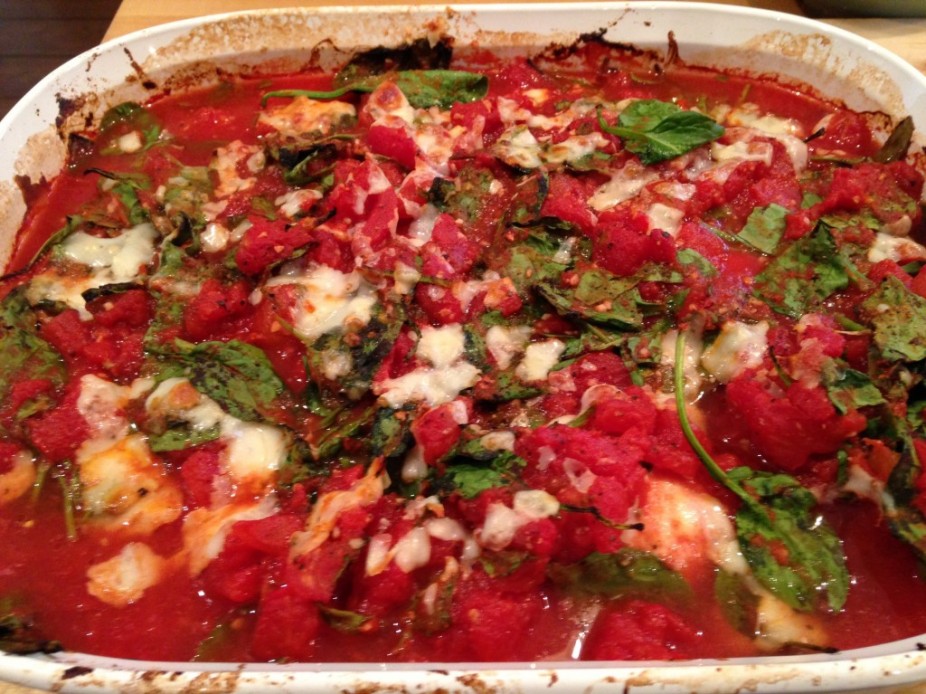 Baked Chicken With Spinach & Tomatoes