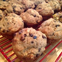 Peanut Butter & Banana Chocolate Chip Muffins