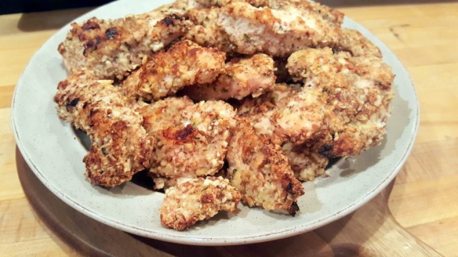 Baked Almond Crusted Chicken Strips