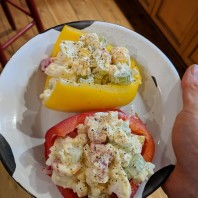 Simple Egg Salad Stuffed Peppers