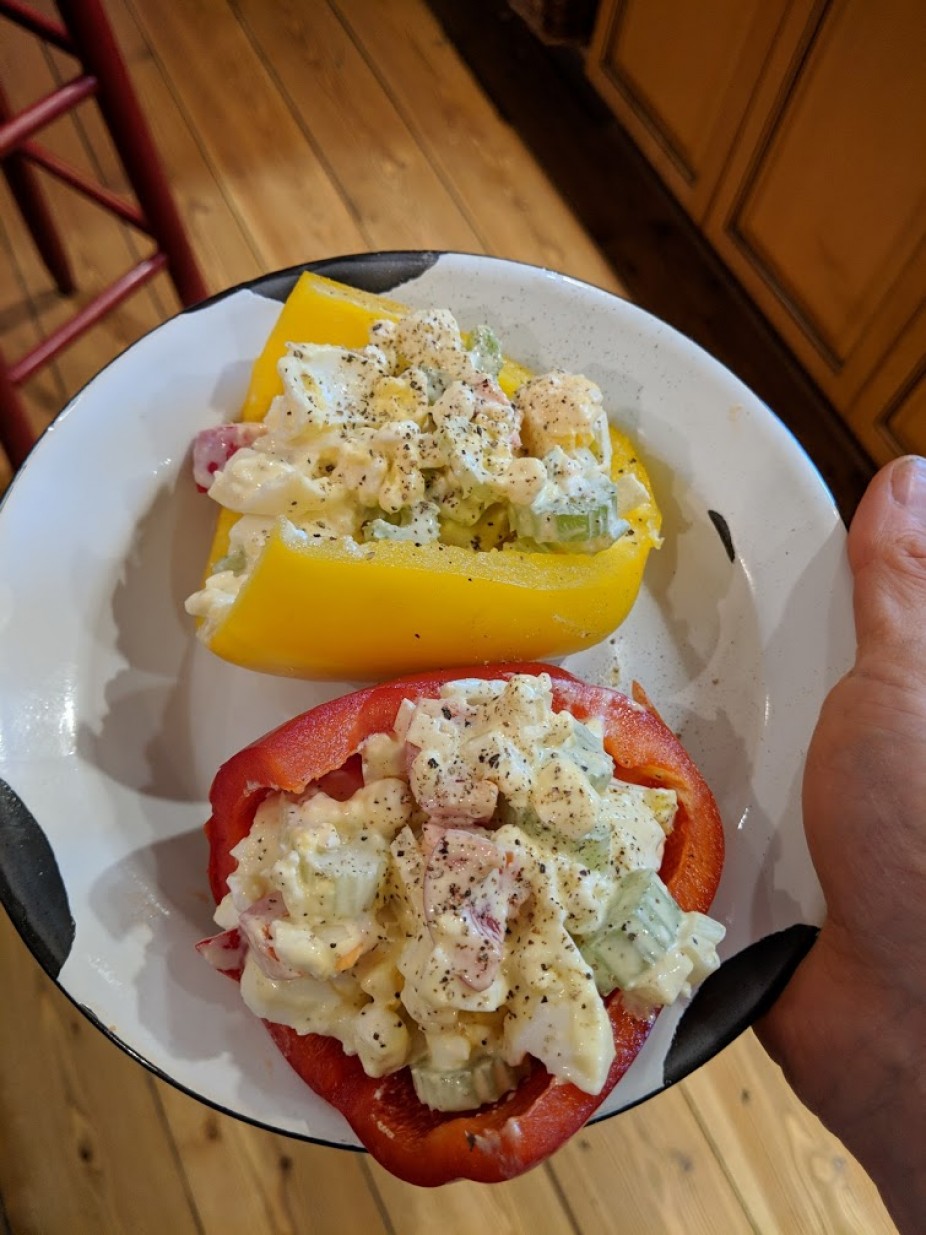 Simple Egg Salad Stuffed Peppers