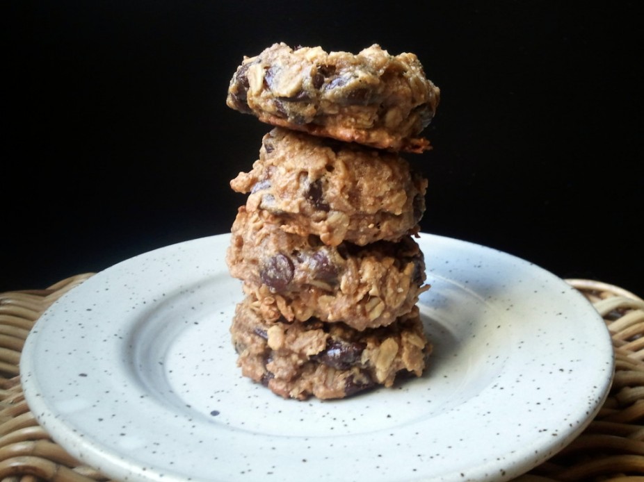 Peanut Butter & Banana Chocolate Chip Oat Cookies