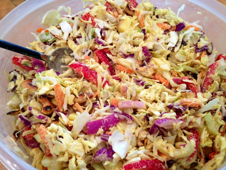 Simple Curried Cashew Cabbage Salad