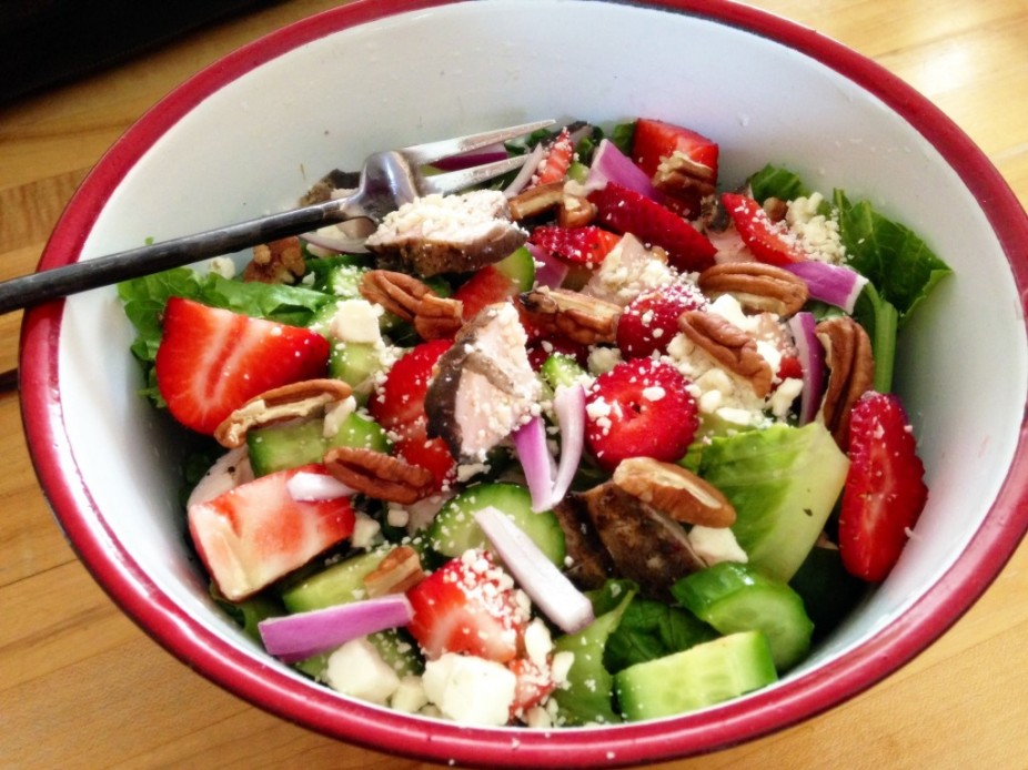 Strawberry & Feta Grilled Chicken Salad